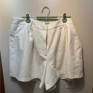 Abercrombie & Fitch Women's High Waist Cream Shorts